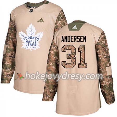 Pánské Hokejový Dres Toronto Maple Leafs Frederik Andersen 31 Adidas 2017-2018 Camo Veterans Day Practice Authentic